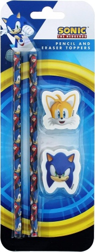 Sonic The Hedgehog Pencil & Eraser Toppers Set