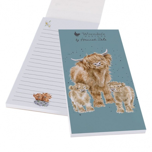 Wrendale Designs  Highland Wishes Highland Cow Magnetic Shopping List Pad