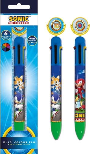 Sonic the Hedgehog Ring Spin Multi 6 Colour Pen