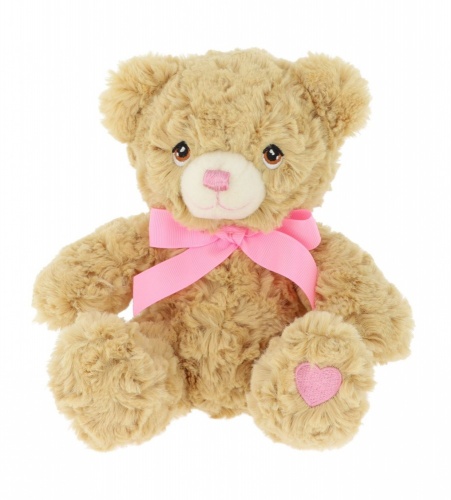 Keel Toys Keeleco Bramble Bear 18cm Pink Heart and Ribbon Plush Soft Toy