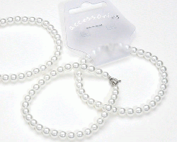 White imitation pearl single bracelet