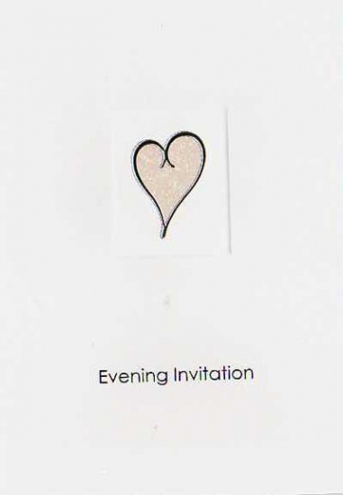 White Single Heart Luxury Wedding Evening Invitations