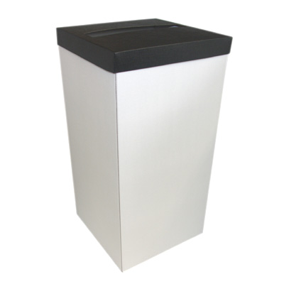 White Wedding Post Box with Black Lid - Card Receiving Box