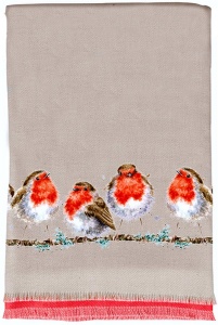 Wrendale Designs Jolly Robin Winter Scarf with Gift Bag