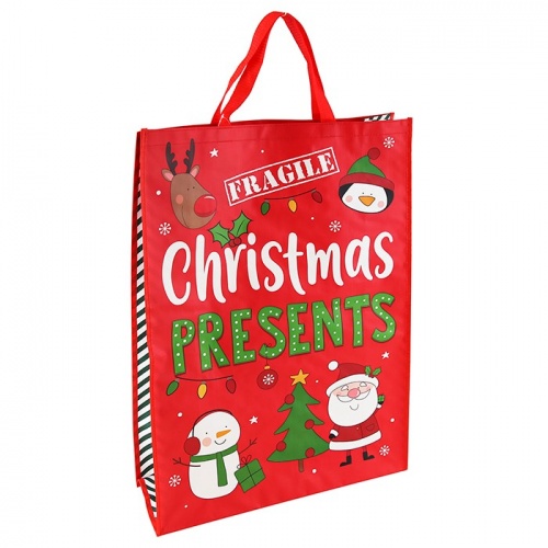 Santa's Presents Christmas Reusable Jumbo Gift Bag Woven Bag for Life Sack