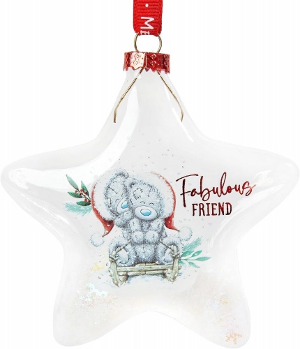 Me to You Tatty Teddy 'Fabulous Friend' Star-Shaped Christmas Bauble in a Gift Box