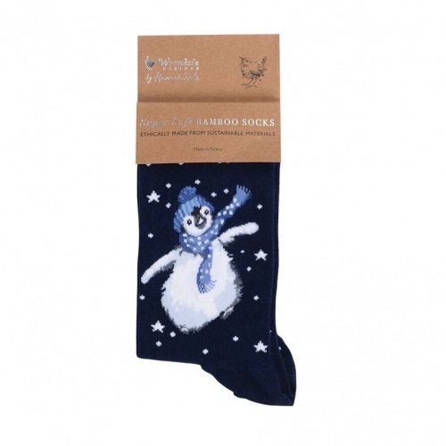 Wrendale Designs Penguin Christmas Bamboo Socks Winter Wonderland with Gift Bag